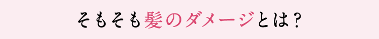 そもそも髪のダメージとは？