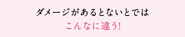 ダメージがあるとないとではこんなに違う!