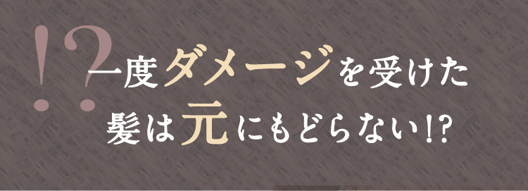 一度ダメージを受けた髪は元にもどらない!?