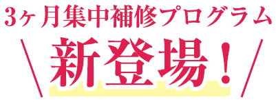 3ヶ月集中補修プログラム、新登場