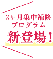 3ヶ月集中補修プログラム、新登場